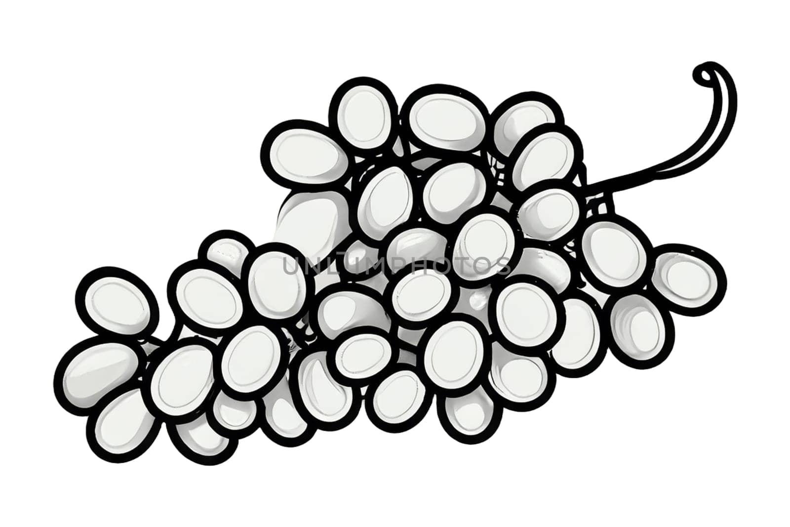 illustrative image of a bunch of grapes on a white background
