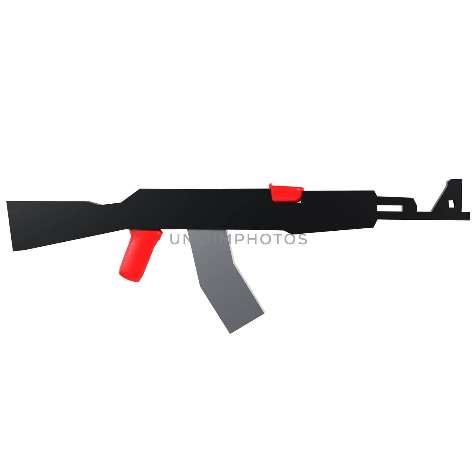 AK47 Automatic Rifle isolated on white background. High quality 3d illustration
