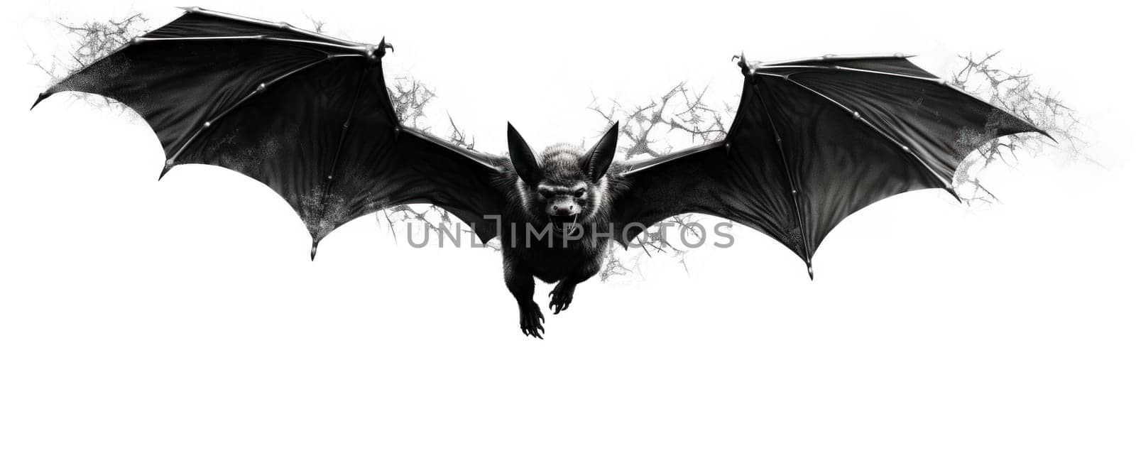 a bat is drawn on white paper.