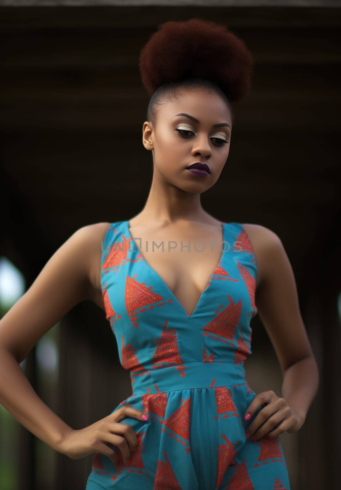 african print print playsuit.