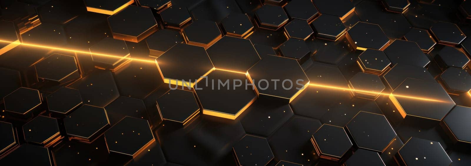 an abstract image of a hexagonal wall background with a starry sky.