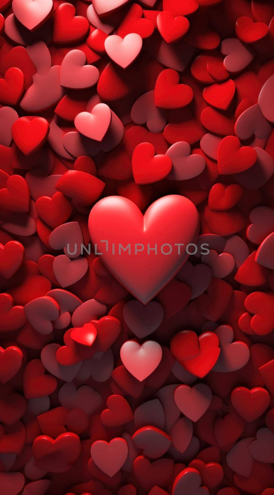 a scene of red hearts surrounded by wall.