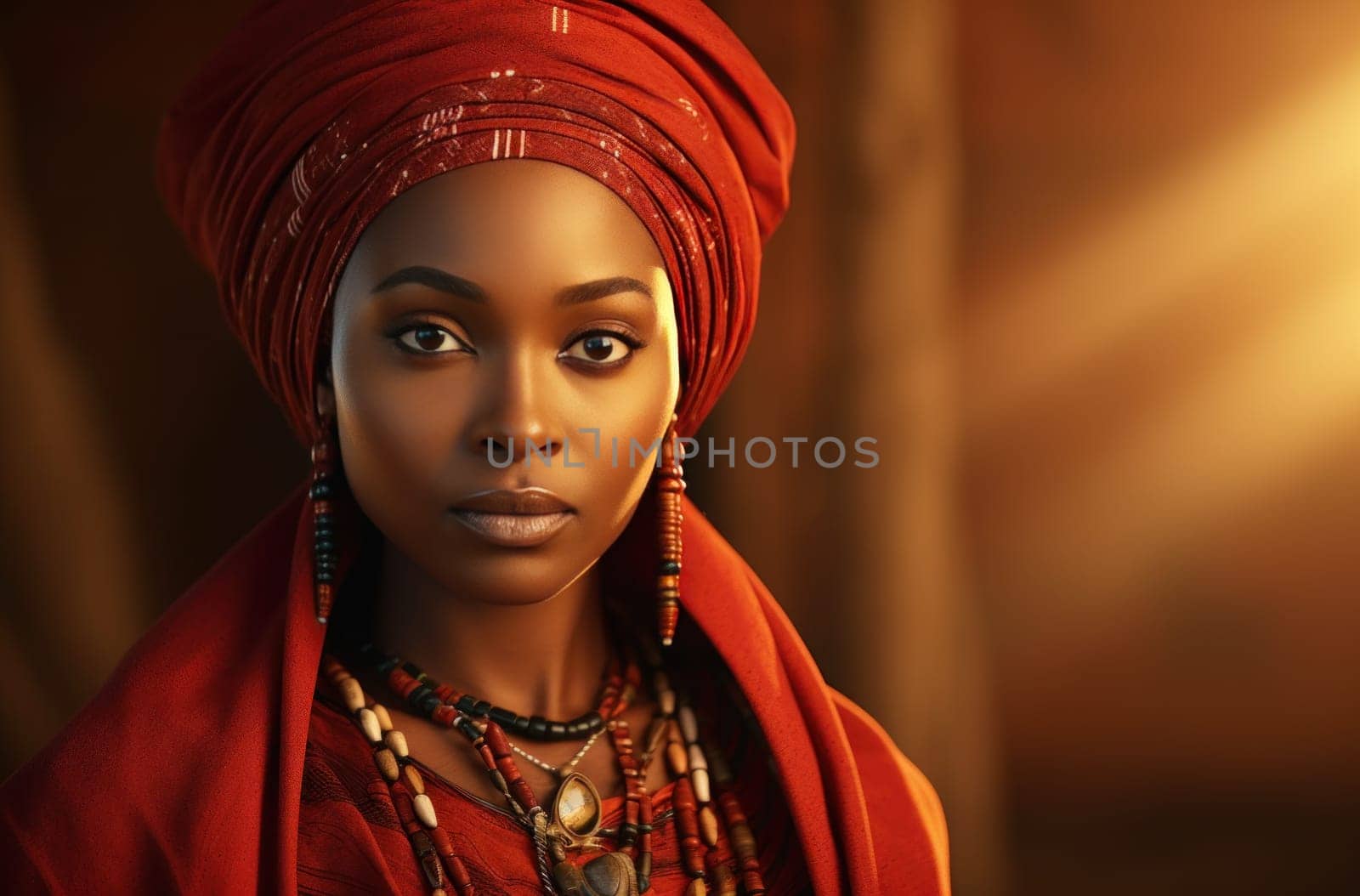a woman dressed in traditional african attire is posing.