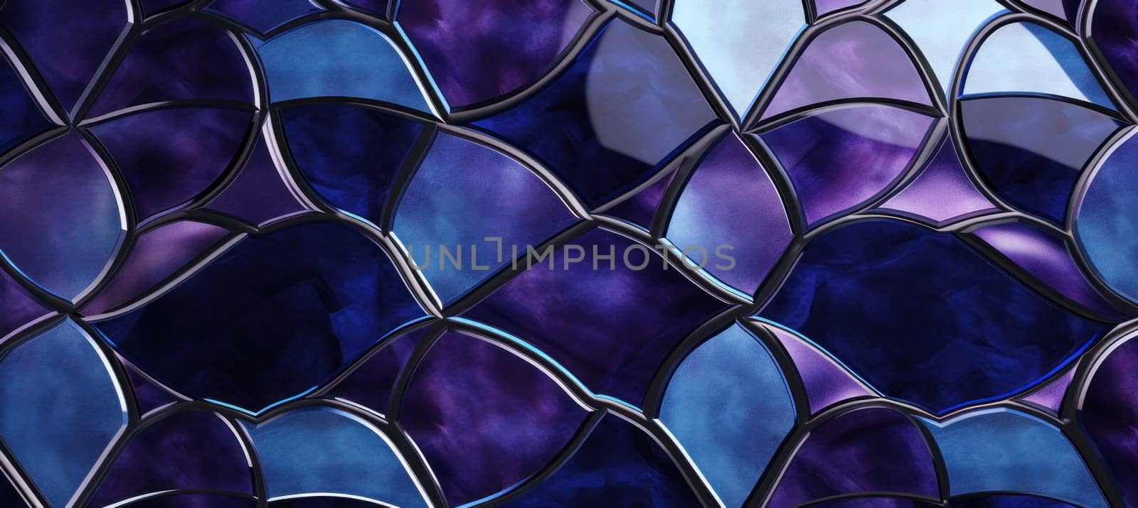 blue and purple tiled wall.