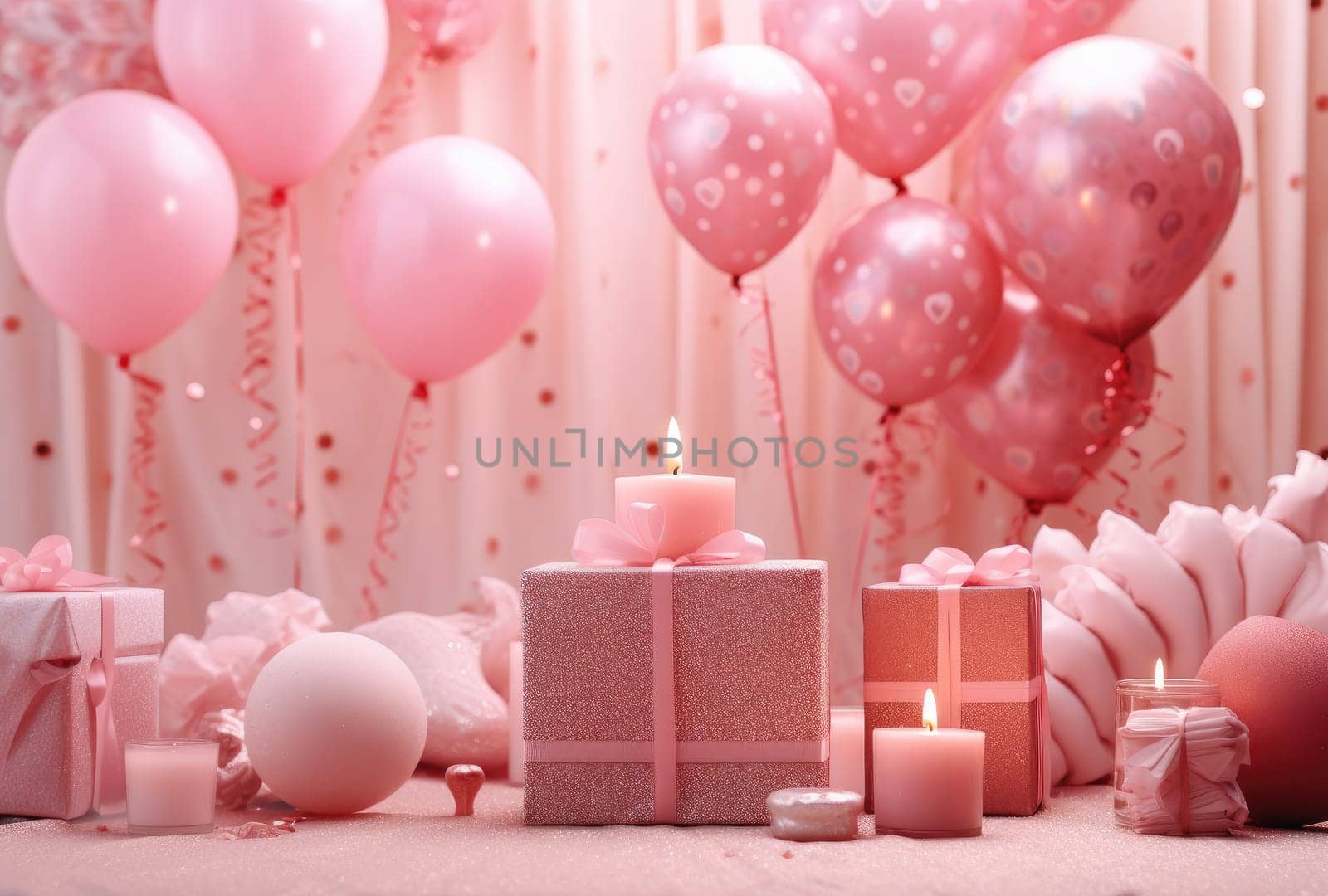 valentine's day themed decorations and confection.