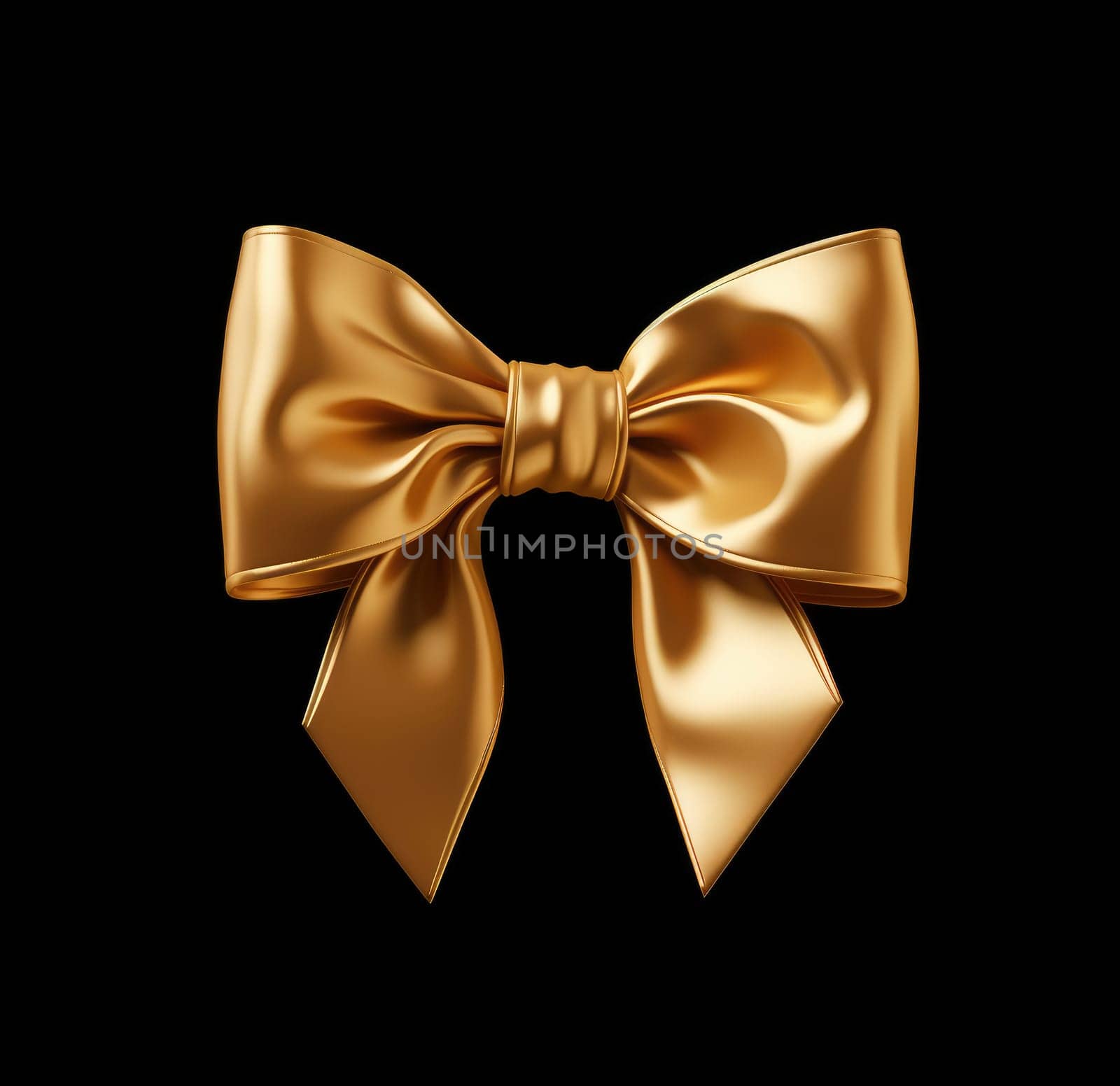 a gold bow isolated.
