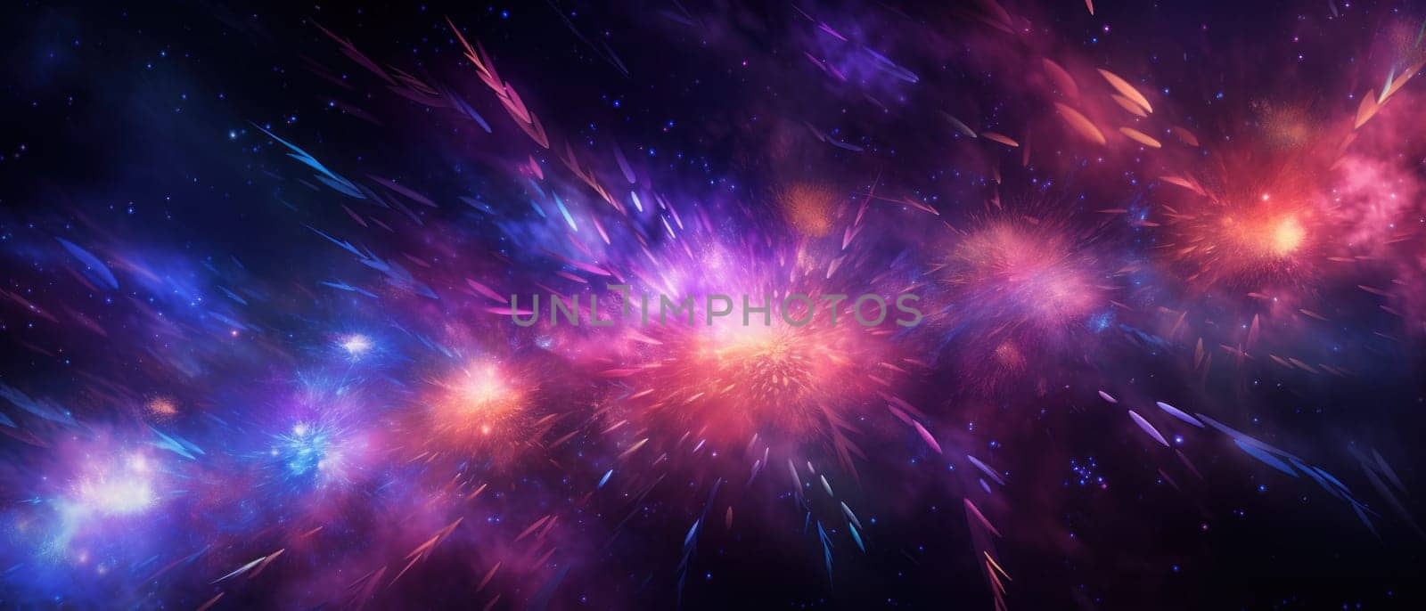 colorful fireworks are exploding over a black background.