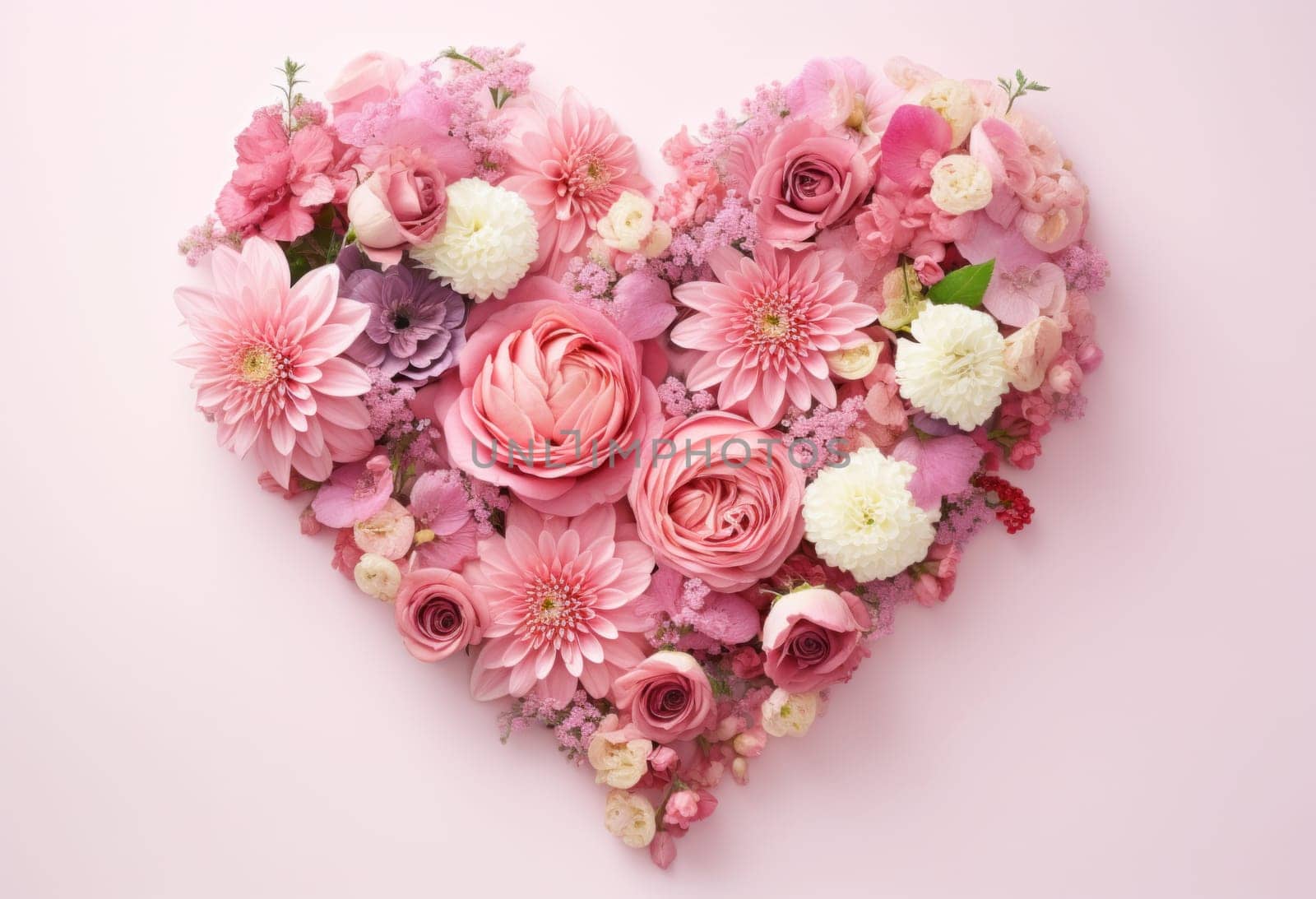 a heart filled with pink flowers is surrounded by many pink flowers.