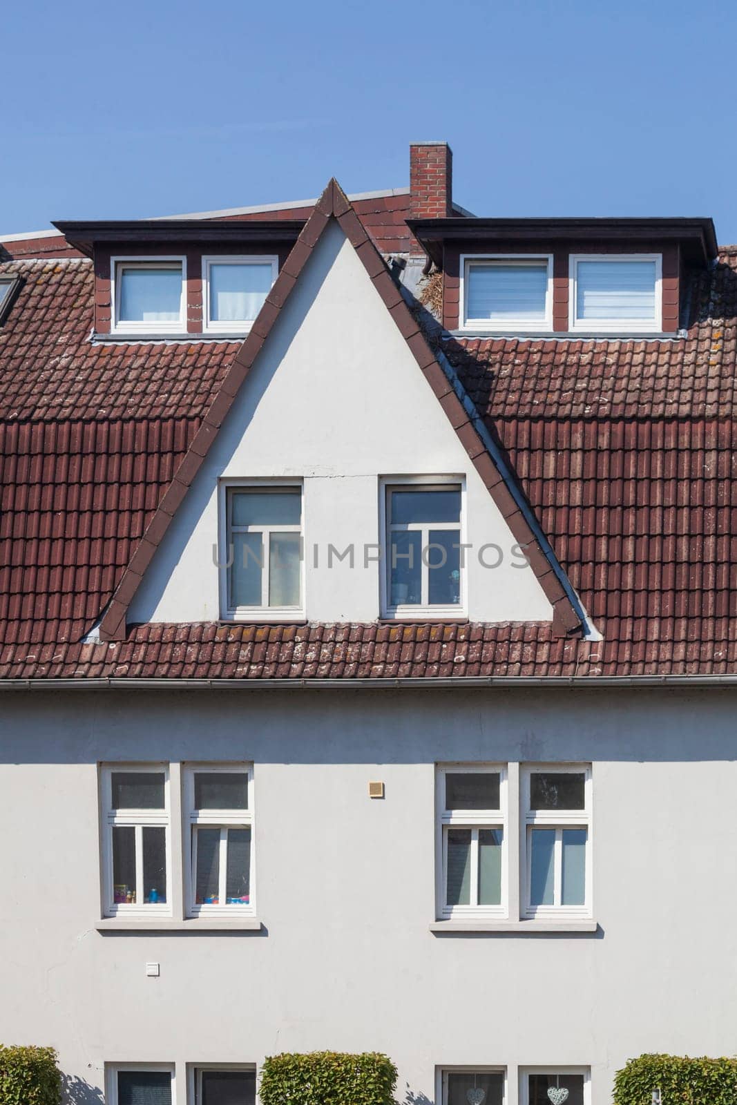 Roof gable, modern residential building, Elsfleth, Wesermarsch, Lower Saxony, Germany