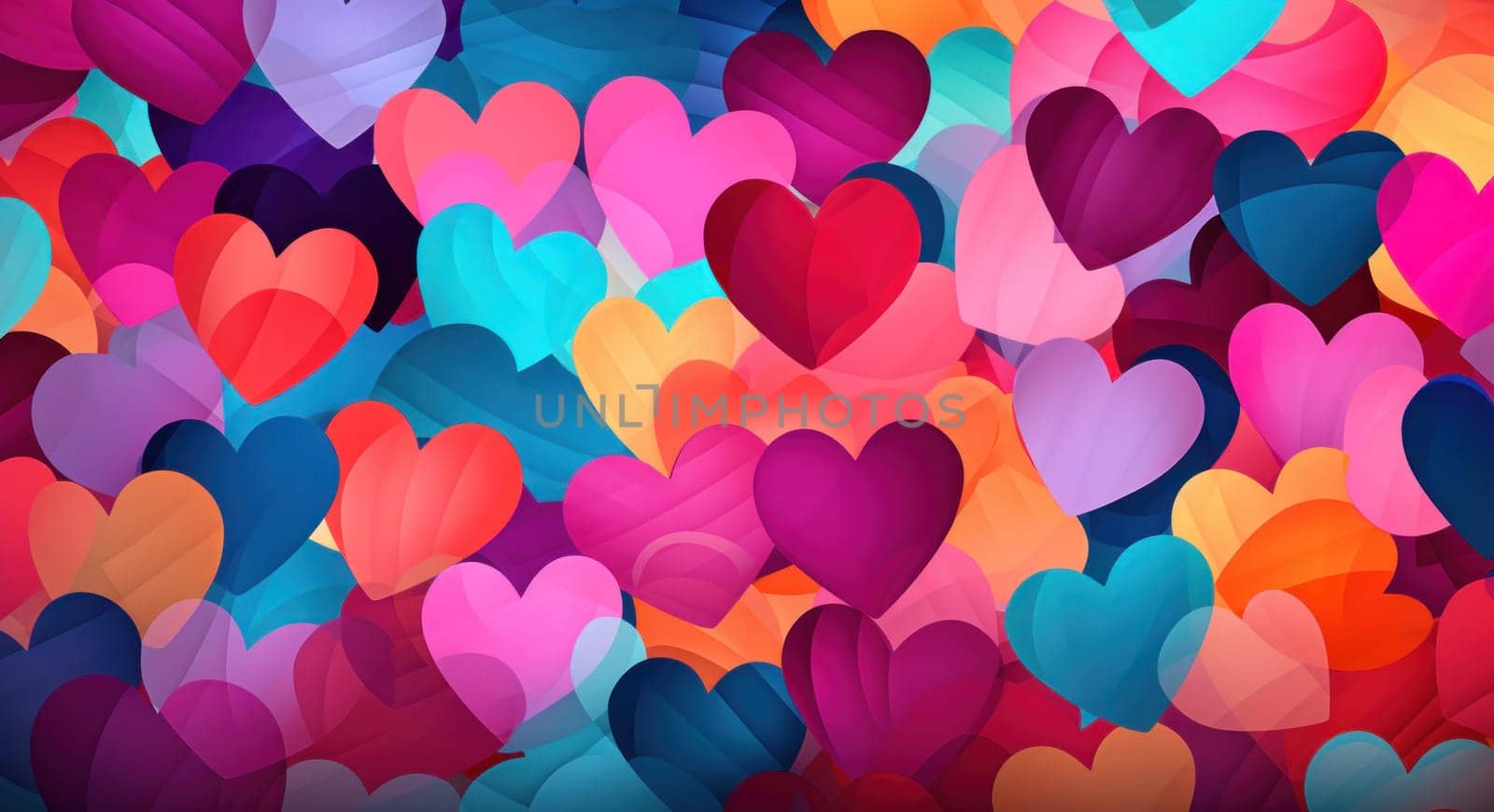 many colorful hearts are.