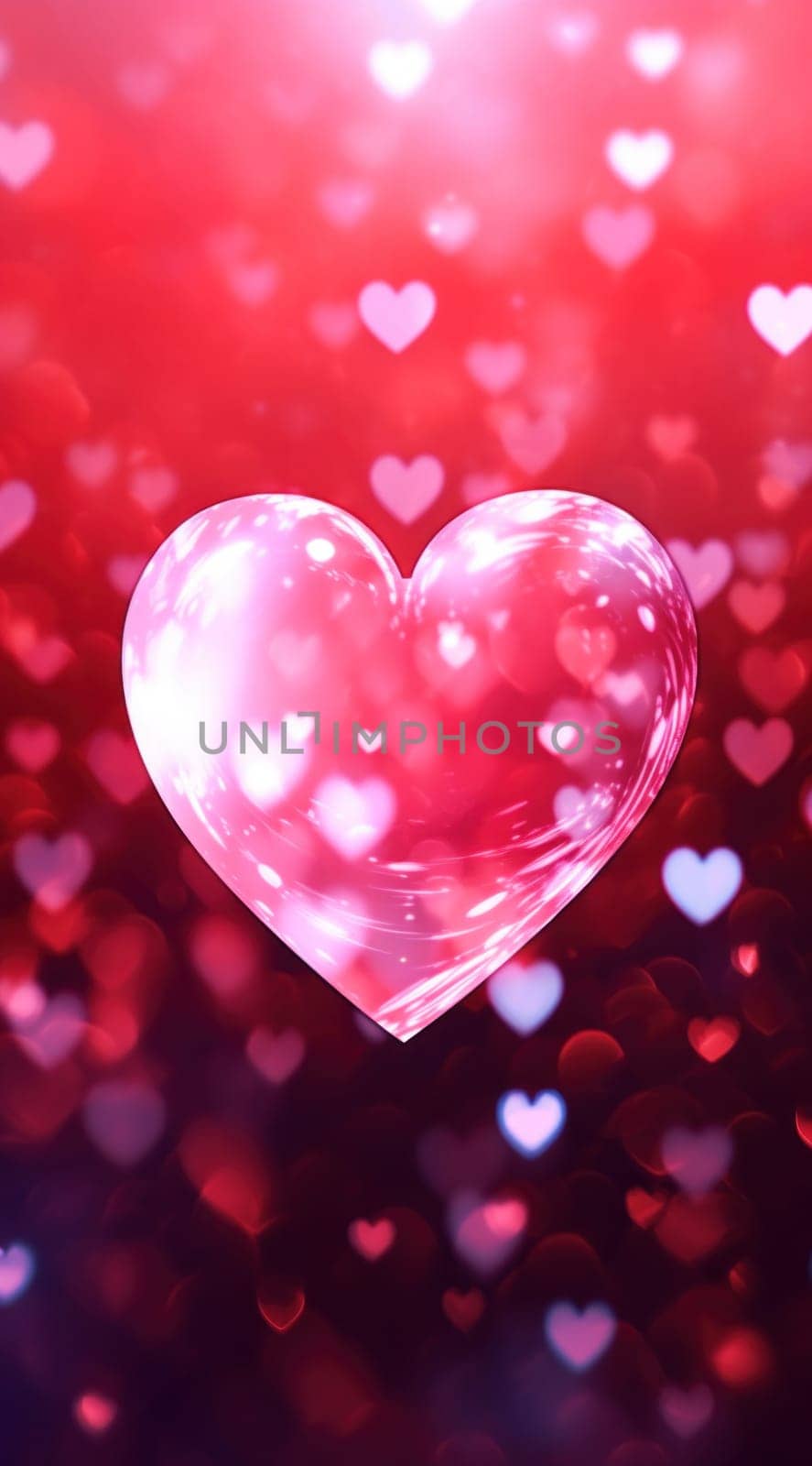 animated valentines day holograms red heart.