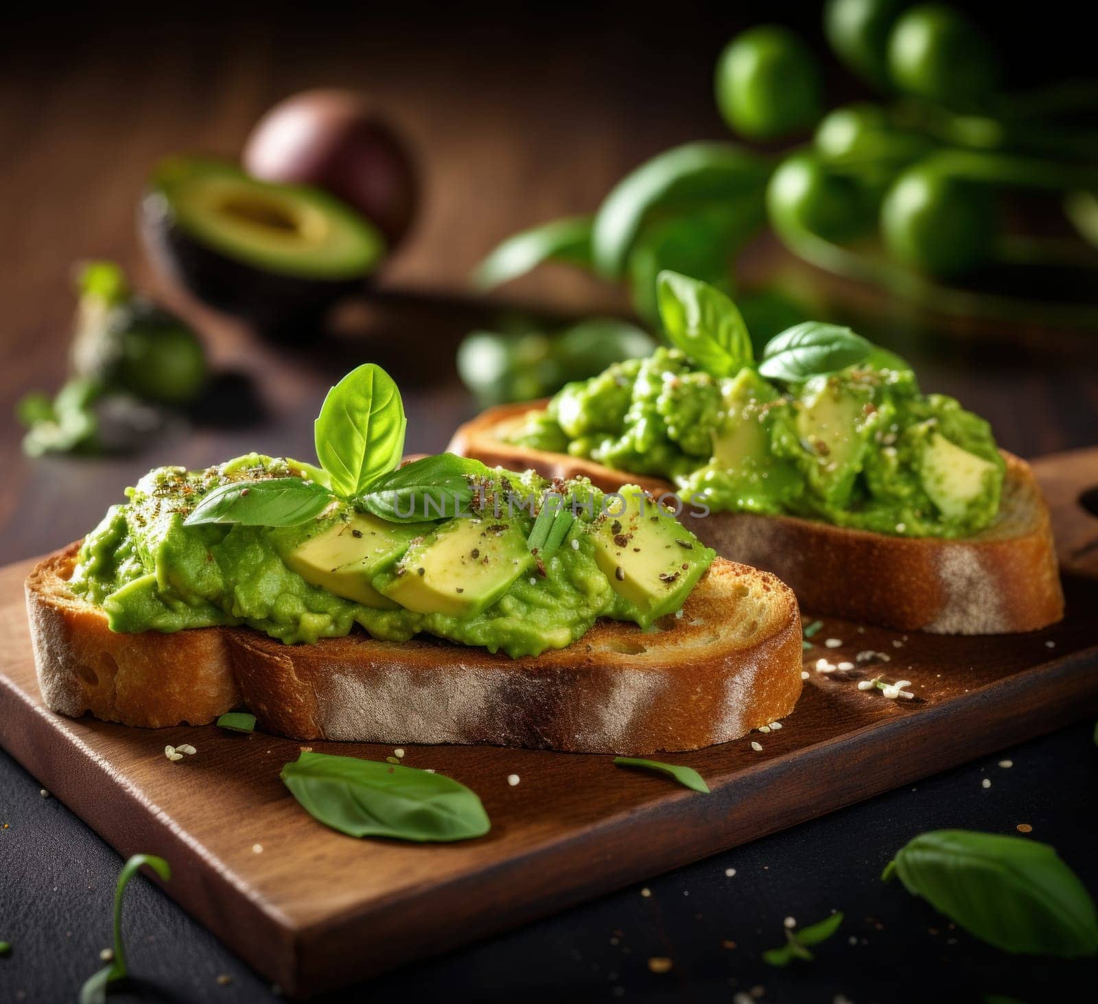 avocado in a toasted loaf.