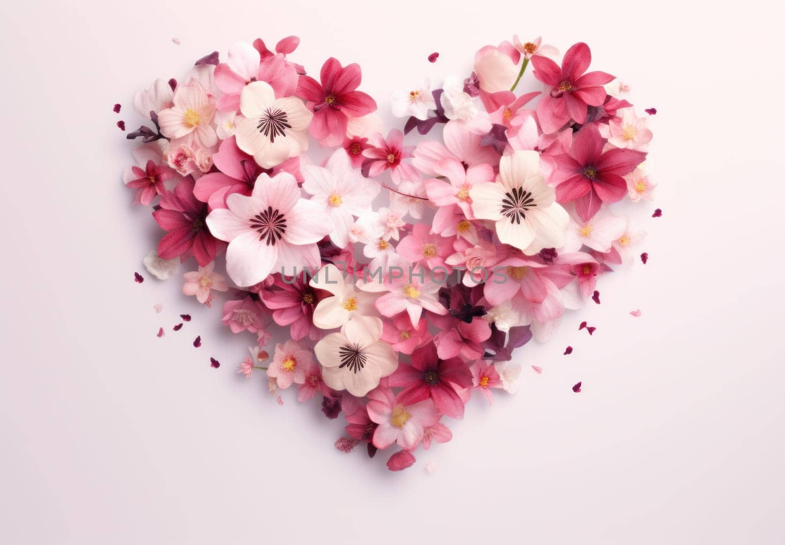 an image of pink flowers in a heart shape.