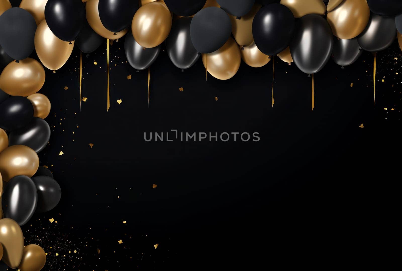 gold and black balloon frame.