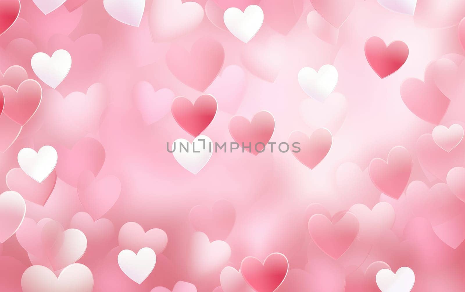 the pink and white heart fluttering background.