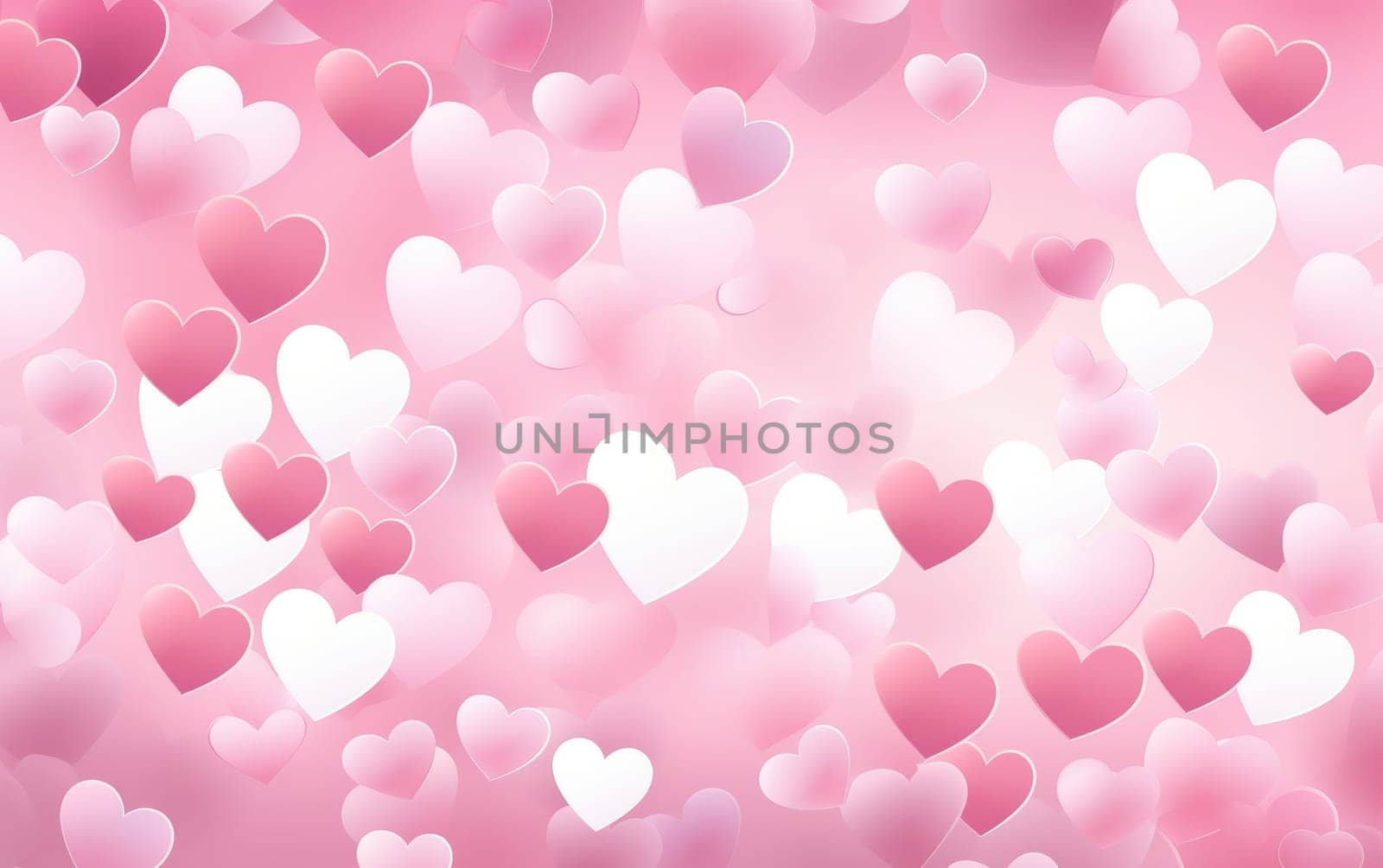 the pink and white heart fluttering background.
