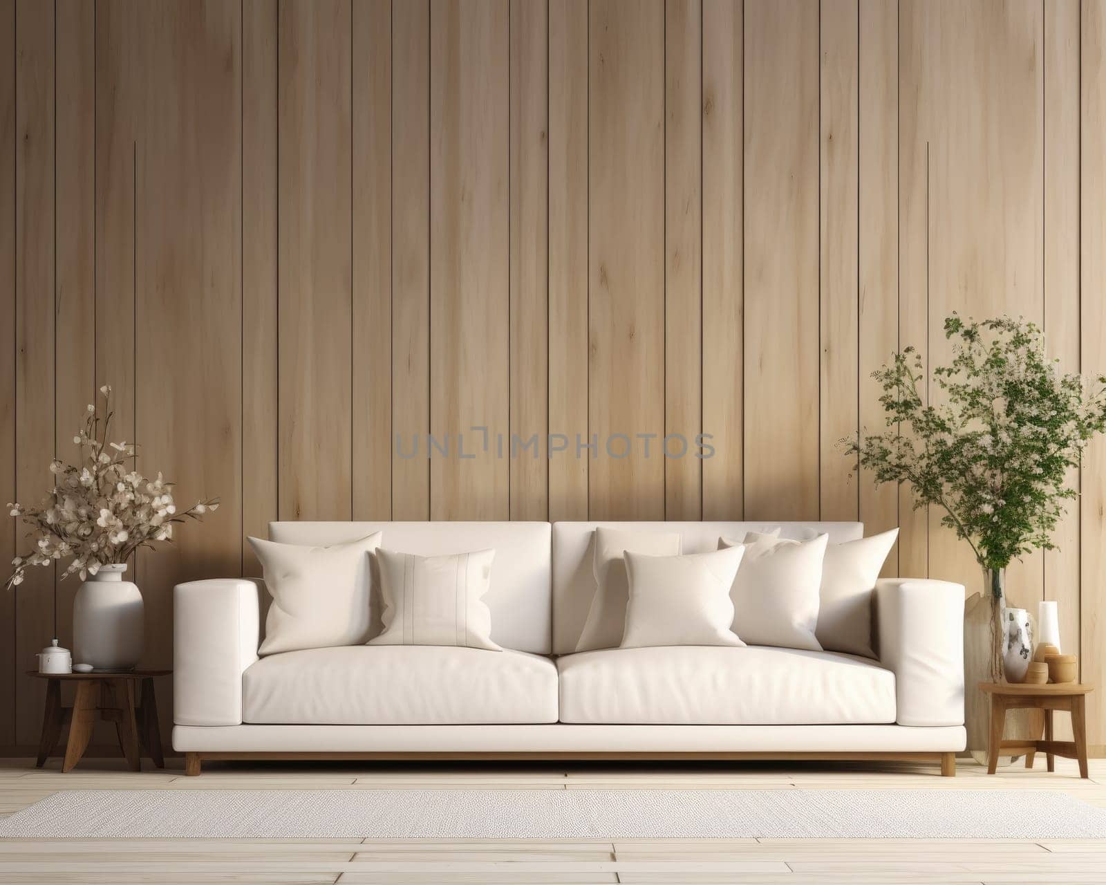 white couch in modern living room.