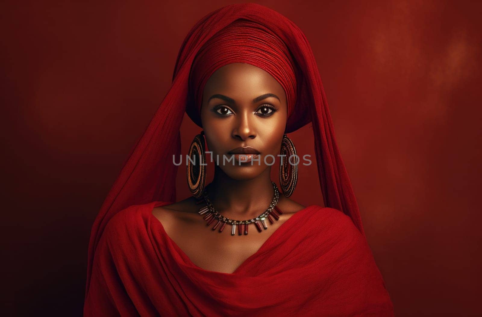 a woman dressed in traditional african attire is posing.