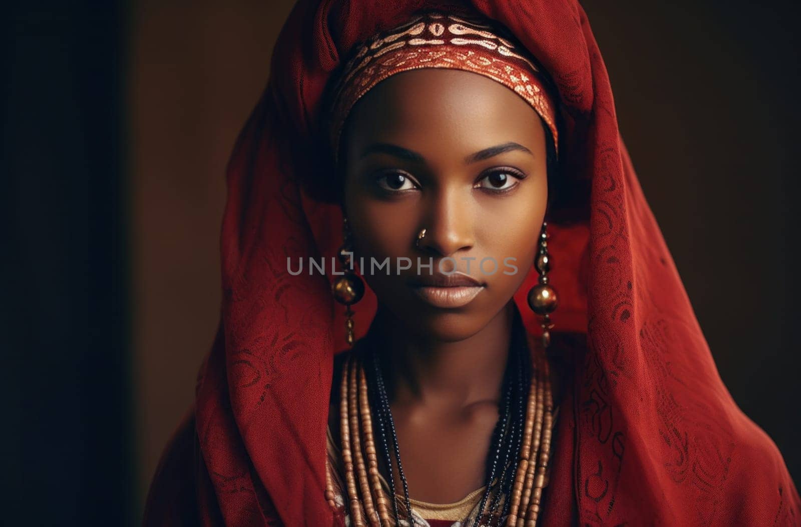 a woman dressed in traditional african attire is posing.