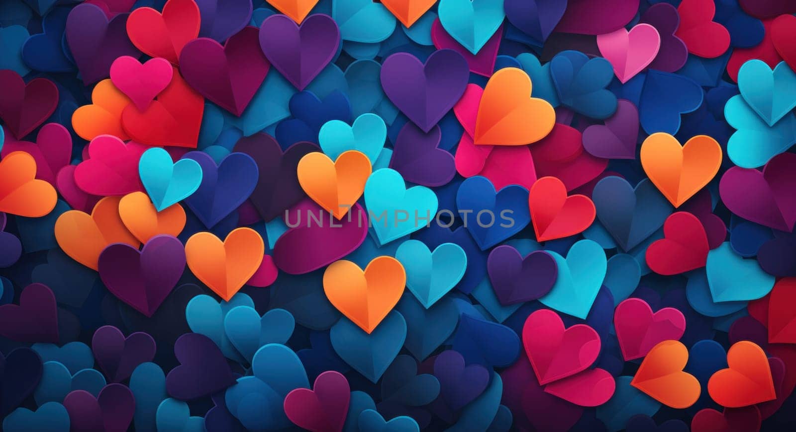 hearts are scattered together all over the place.