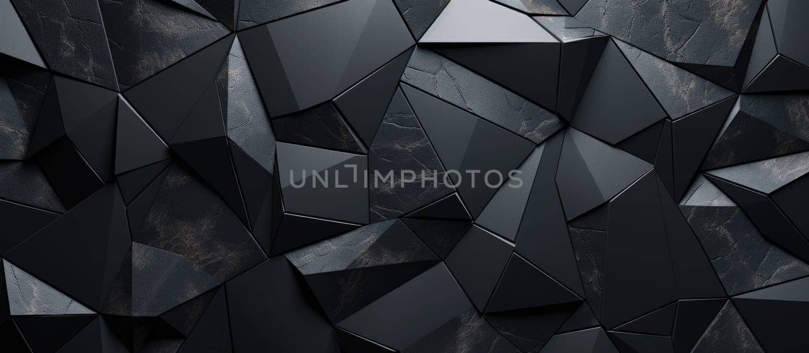 the walls of a bedroom are decorated with black tiles.