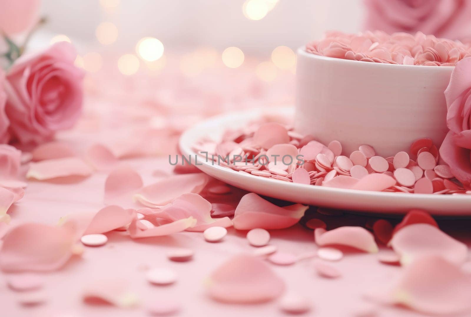 pink, floral, and chocolate covered rose petals.