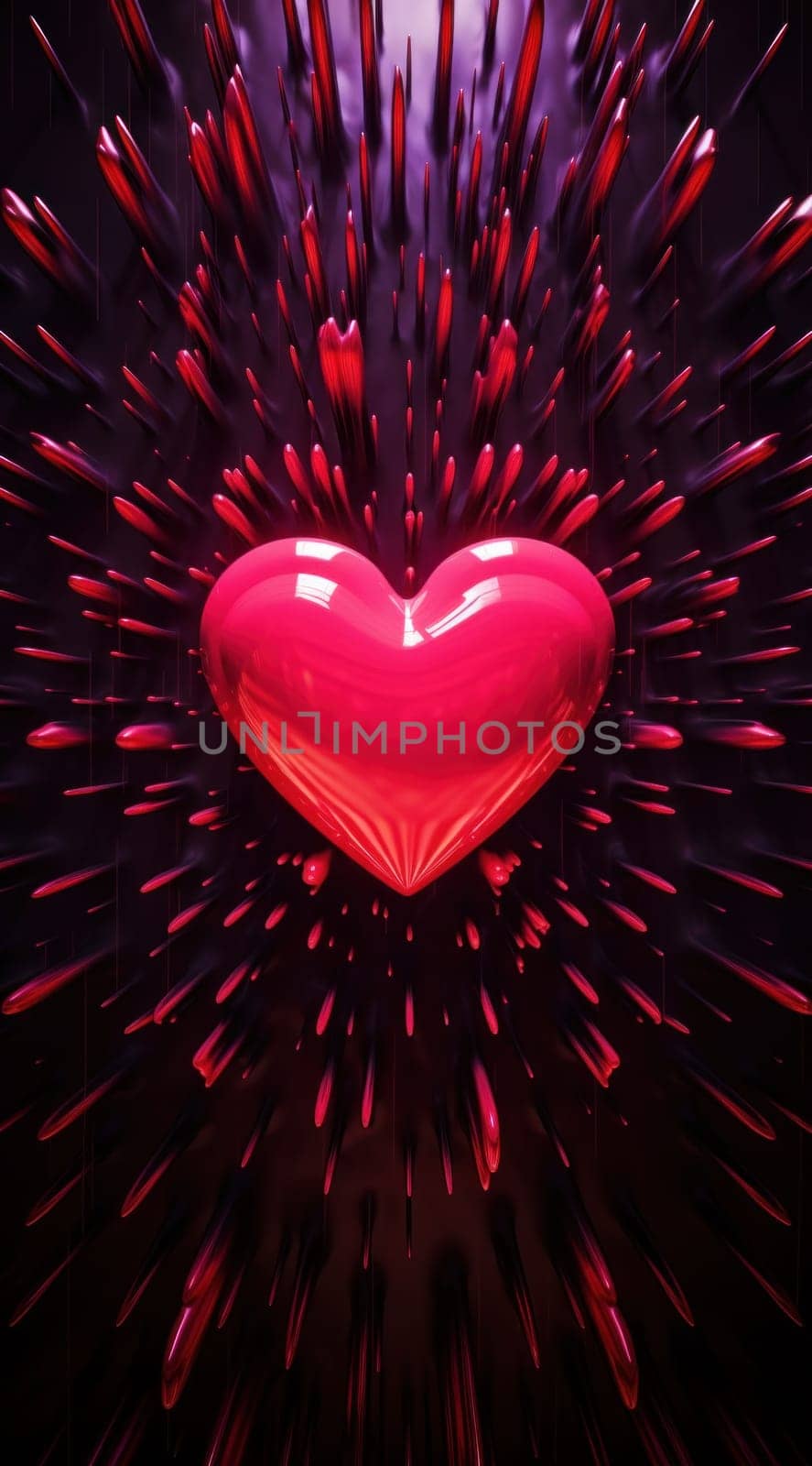 animated valentines day holograms red heart.