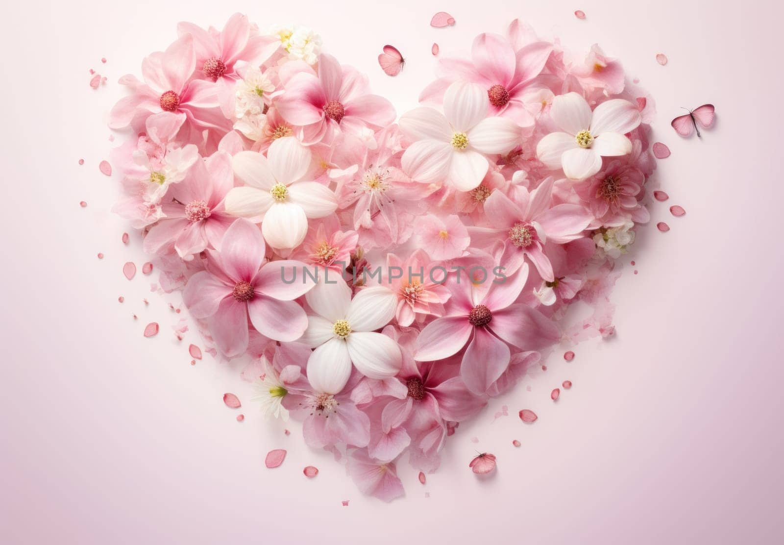 an image of pink flowers in a heart shape.