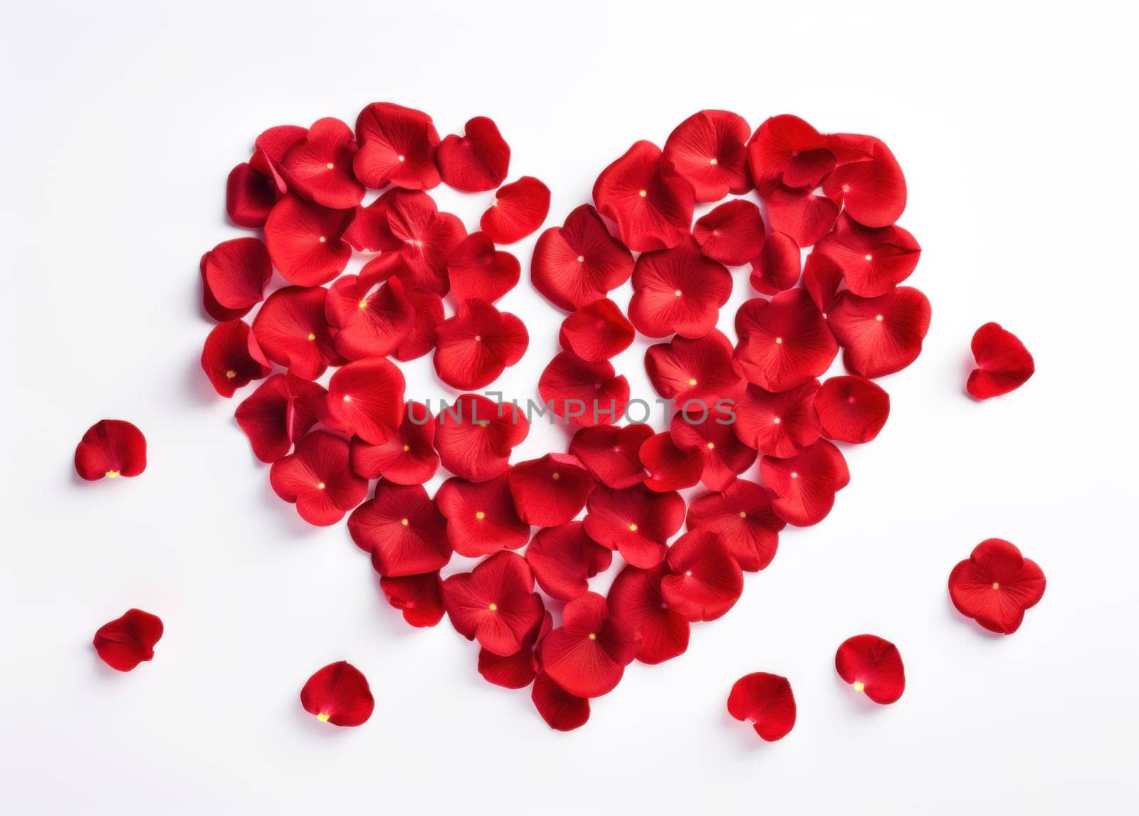 heart of rose petals.
