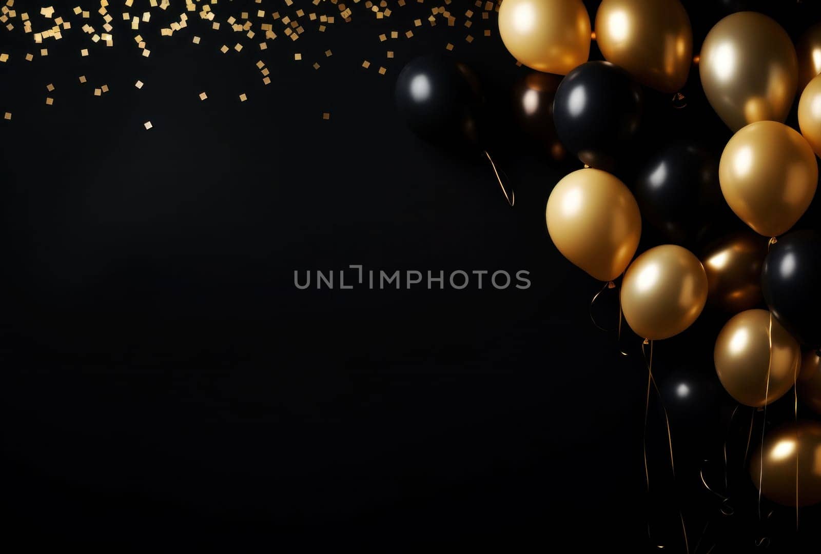 gold and black balloon frame.