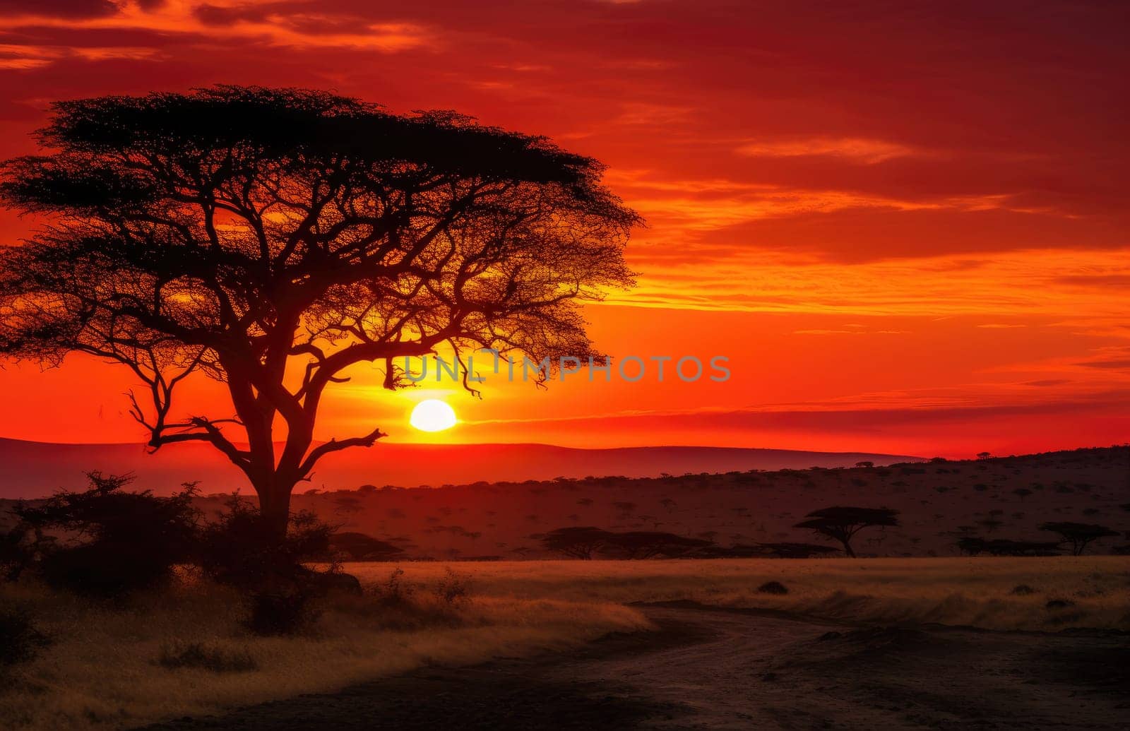 the sunrise, sunset in kenya.