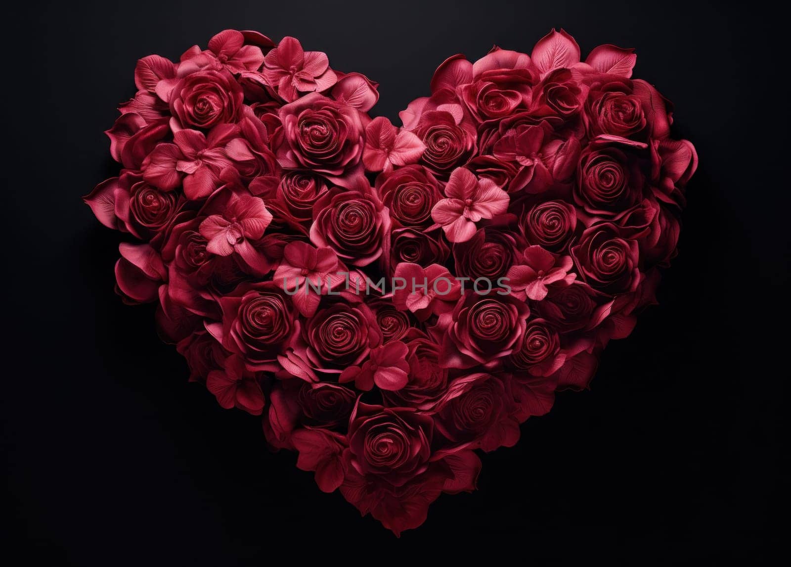 heart of rose petals.