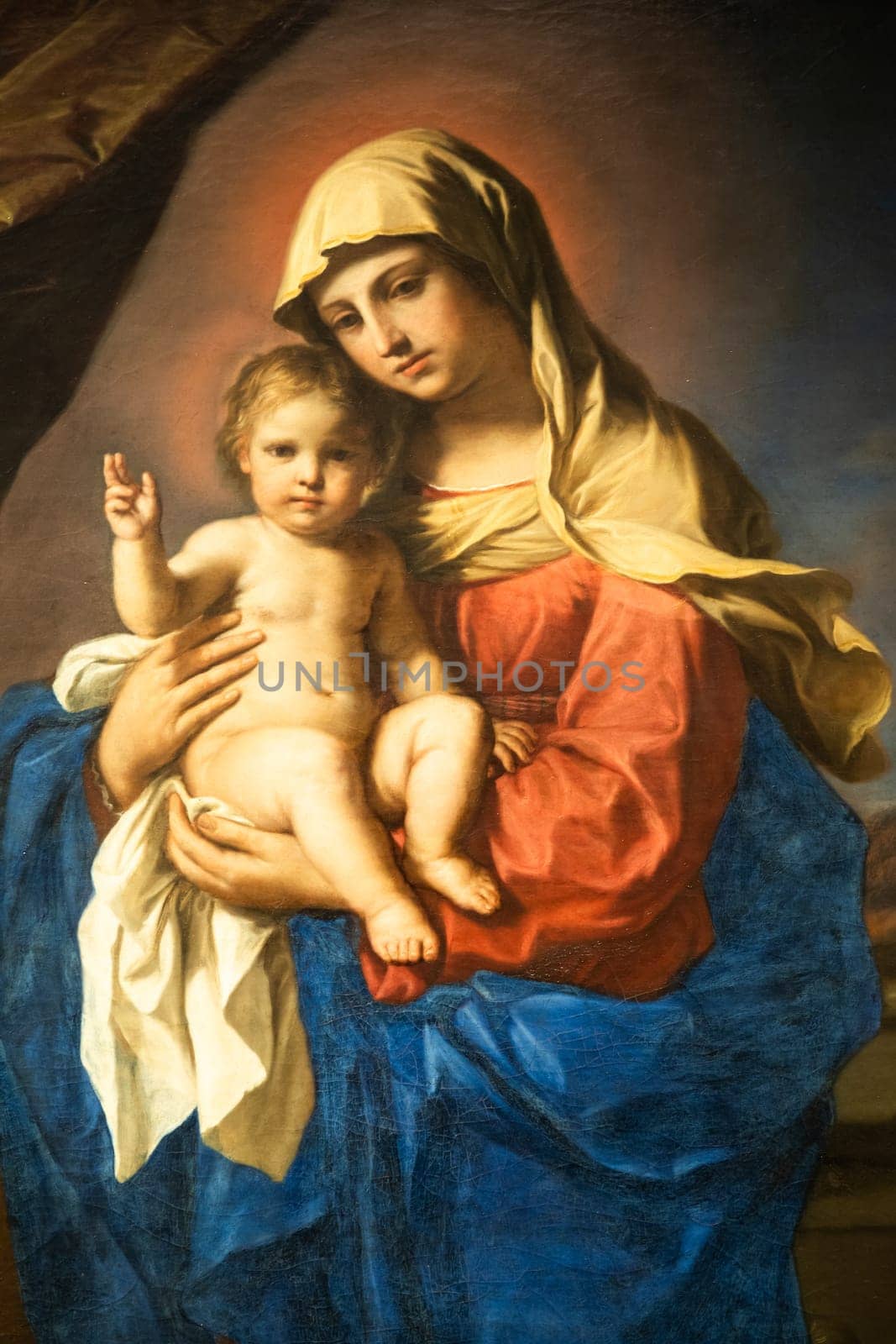 Turin, Italy - 22 April 2023: The Madonna of the Benediction, Giovanni Francesco Barbieri, named Guercino, 1651