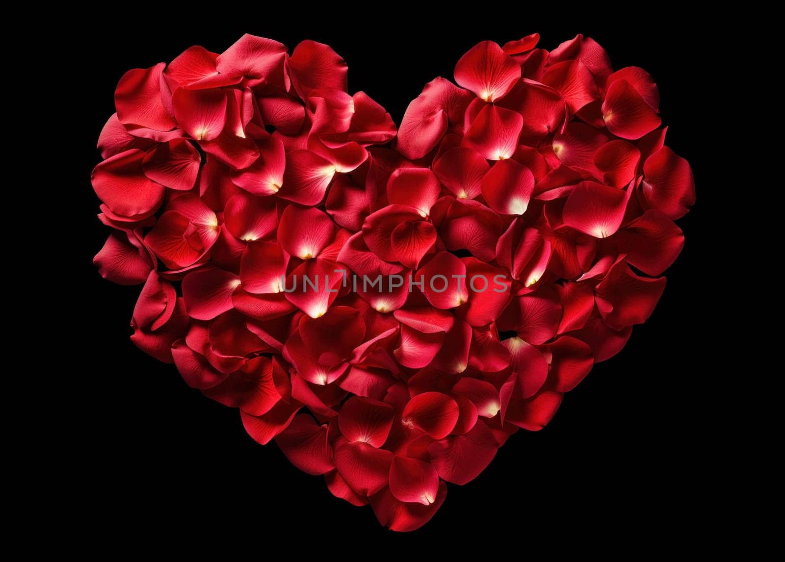 heart of rose petals.