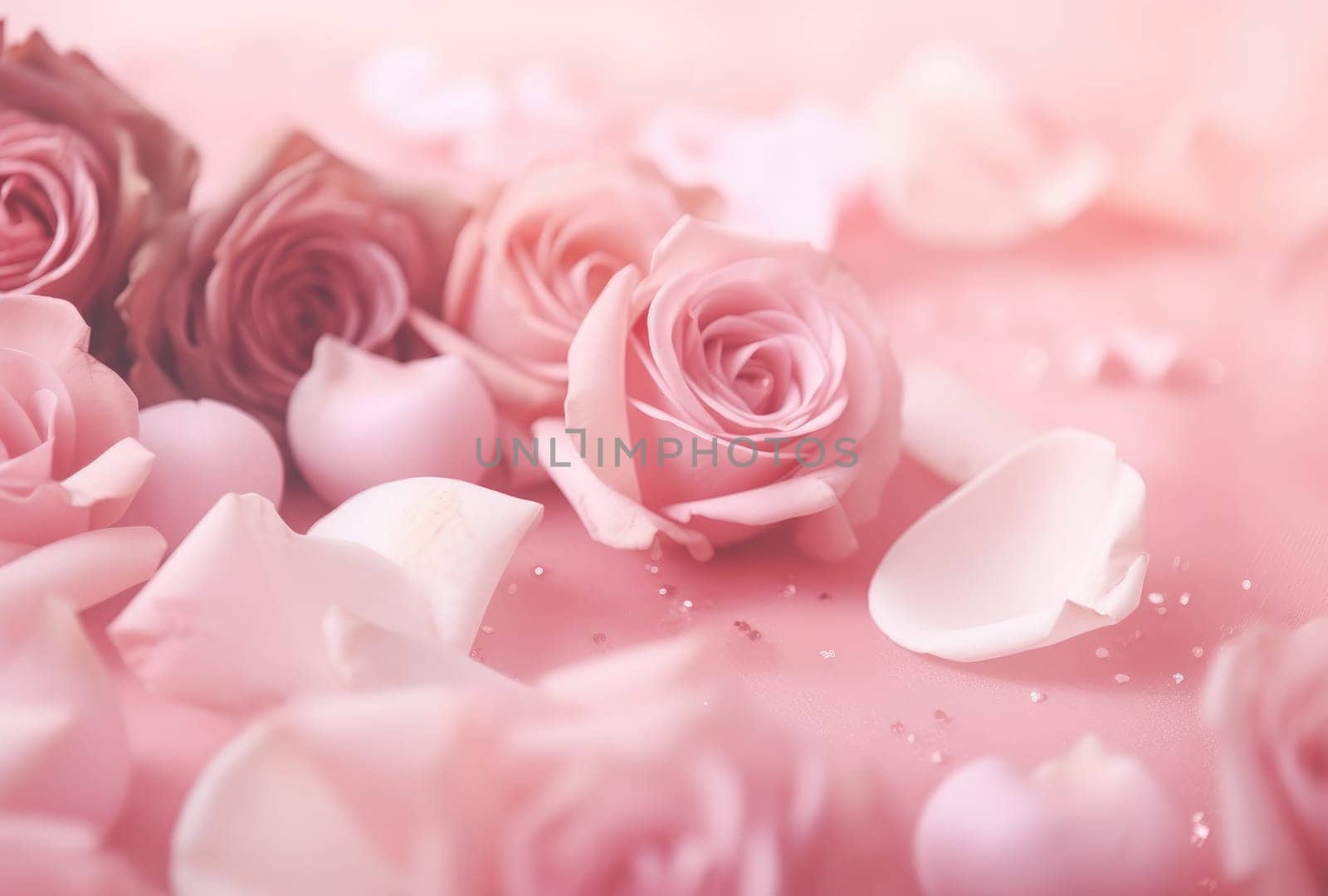 pink, floral, and chocolate covered rose petals.