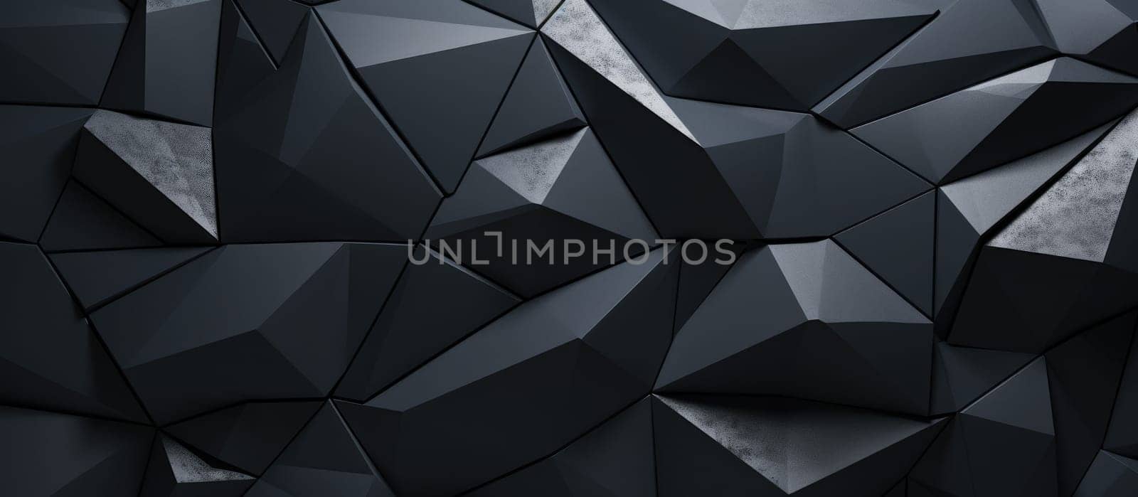 the walls of a bedroom are decorated with black tiles.