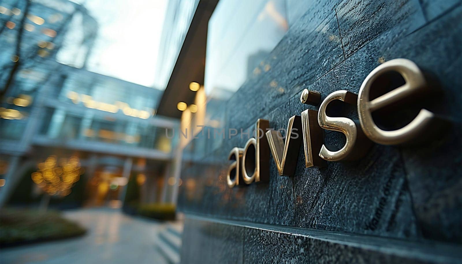 A Sign in the city with the word advise. Brainstorming and thinking. The lawyer office is open to provide advice on legal issues, receive accurate advice and advice. legal adviser concept. business office