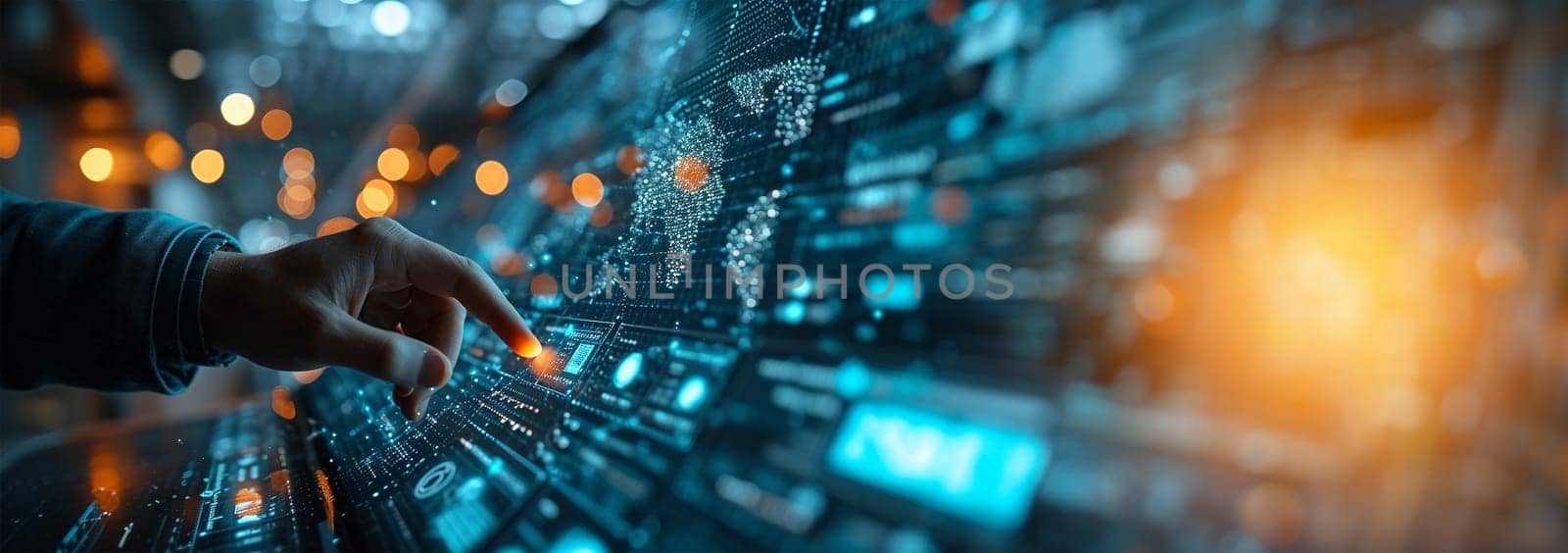 AI, Machine learning, Hands of robot and human touching on big data network connection, Data exchange, deep learning, Science and artificial intelligence technology, innovation of futuristic. Copy space Virtual digital hand ai