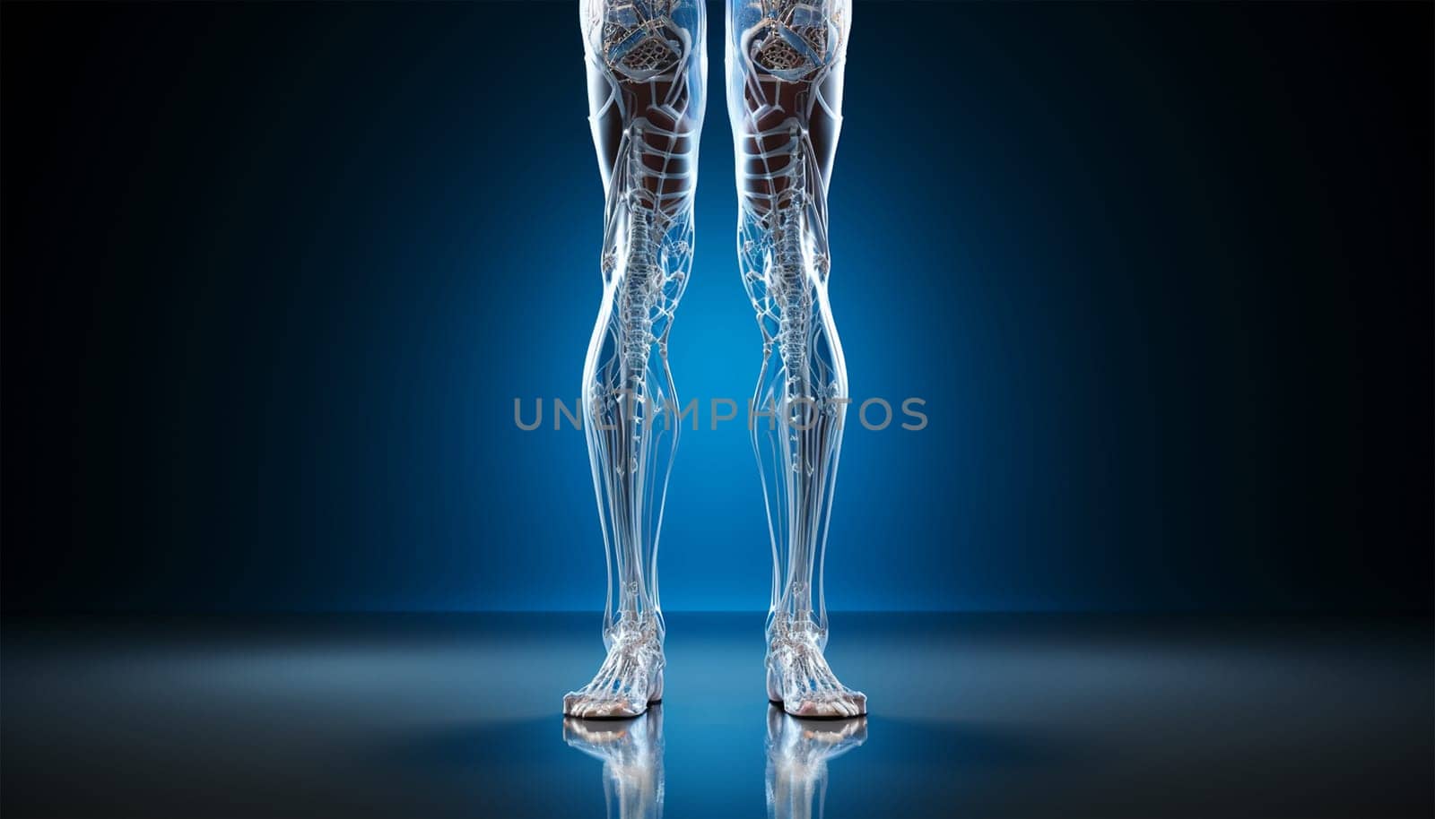 Anatomical Human head and shoulders. Demonstrating the muscles and ligaments of a human being. Image is on blue background. Mannequin anatomy internal organs, x ray,model for medical healthcare 3D Copy space