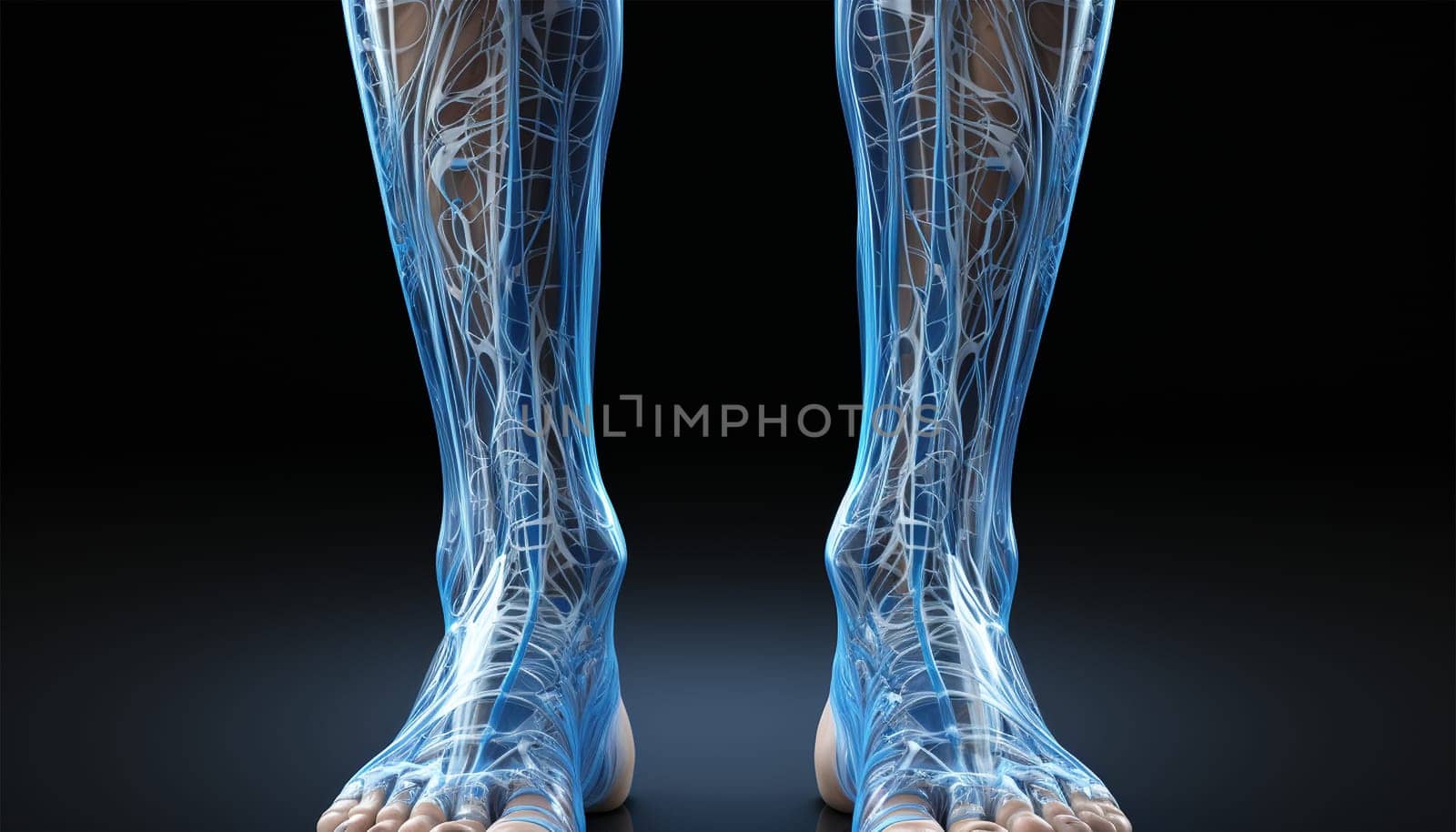 Anatomical Human head and shoulders. Demonstrating the muscles and ligaments of a human being. Image is on blue background. Mannequin anatomy internal organs, x ray,model for medical healthcare 3D Copy space
