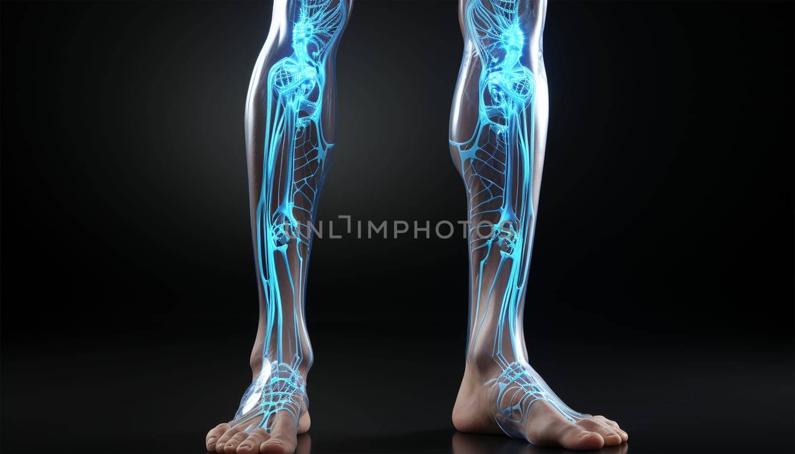 Anatomical Human head and shoulders. Demonstrating the muscles and ligaments of a human being. Image is on blue background. Mannequin anatomy internal organs, x ray,model for medical healthcare 3D Copy space
