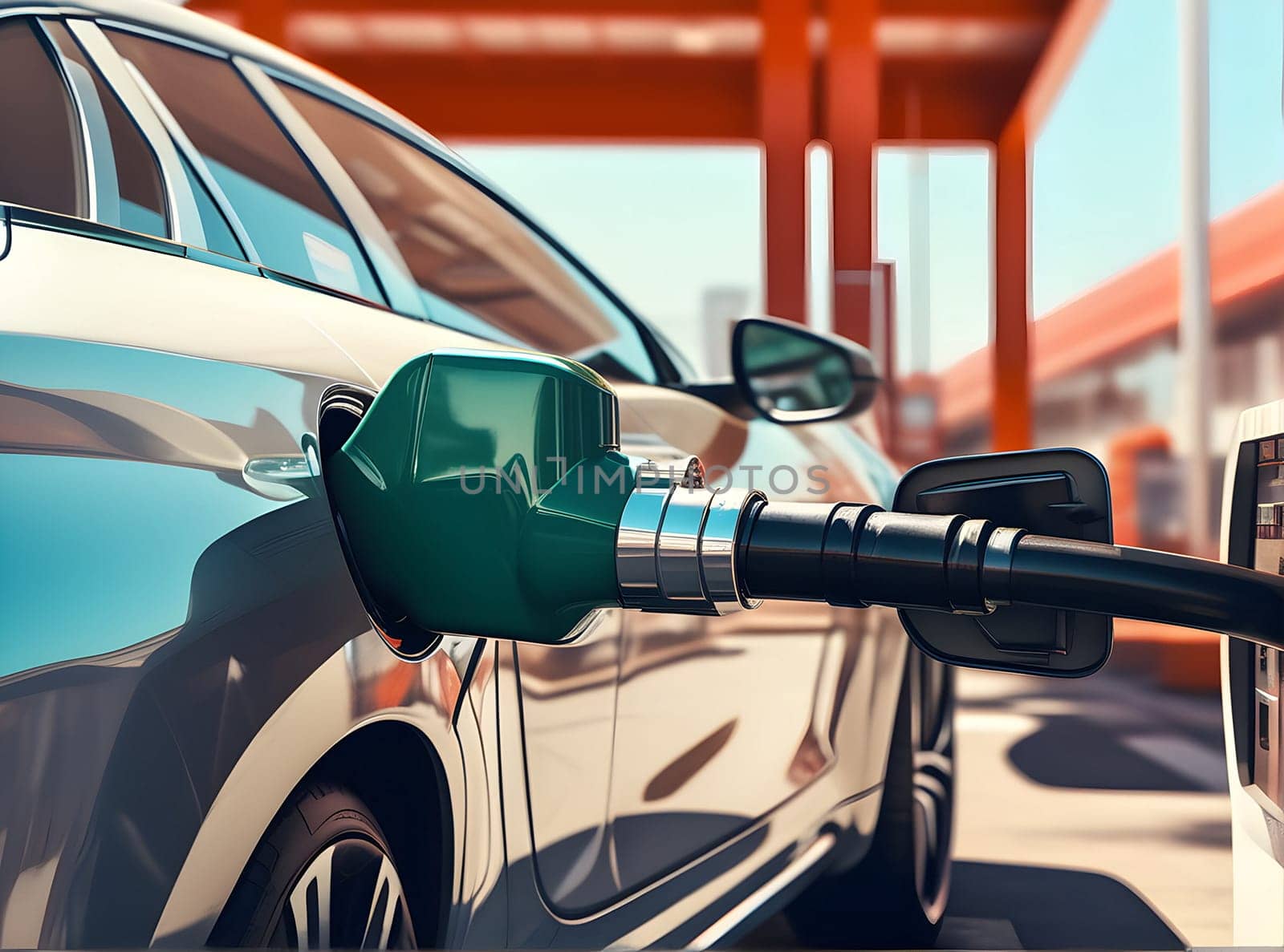 Filling up the tank of car