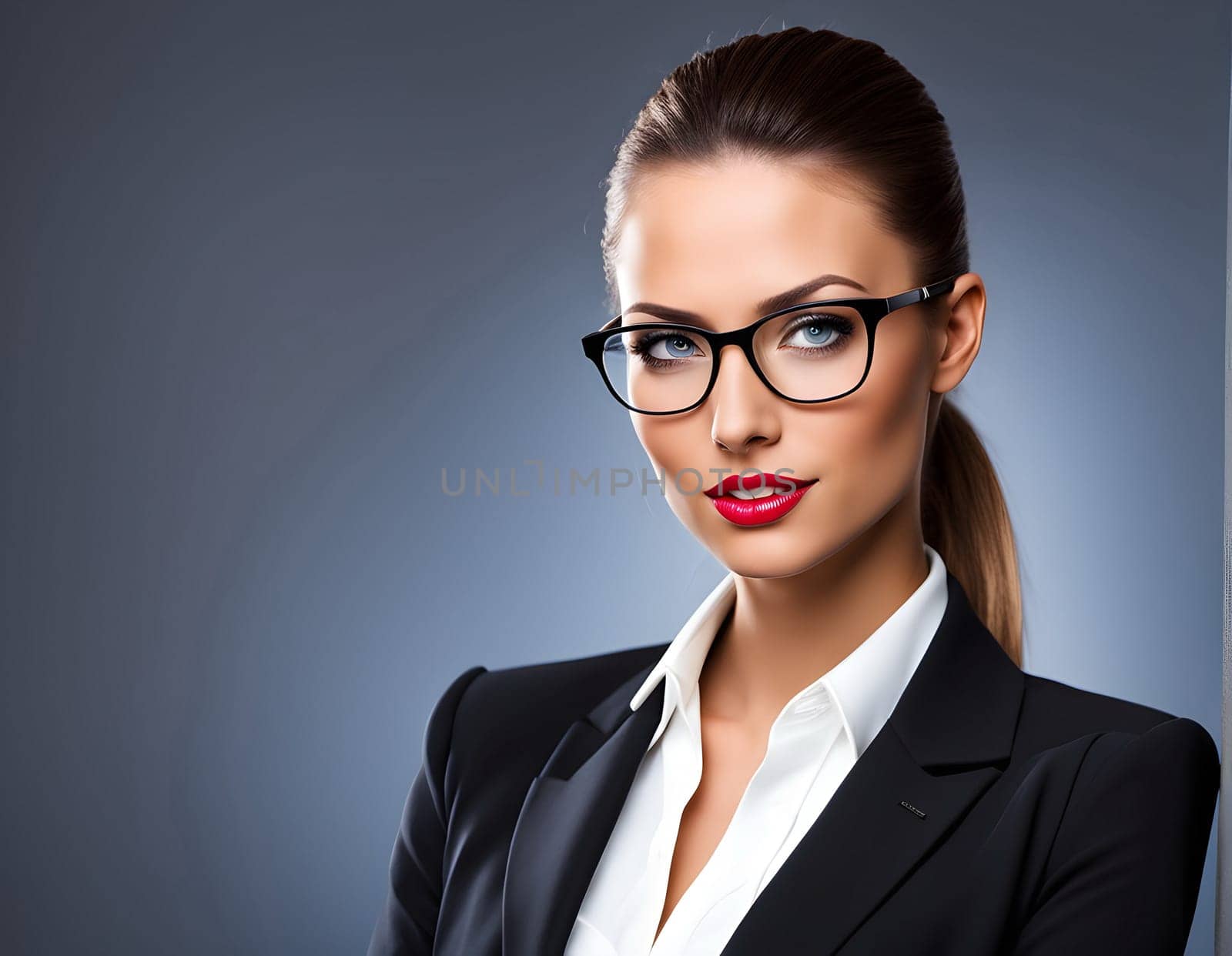 Pretty business woman with glasses
