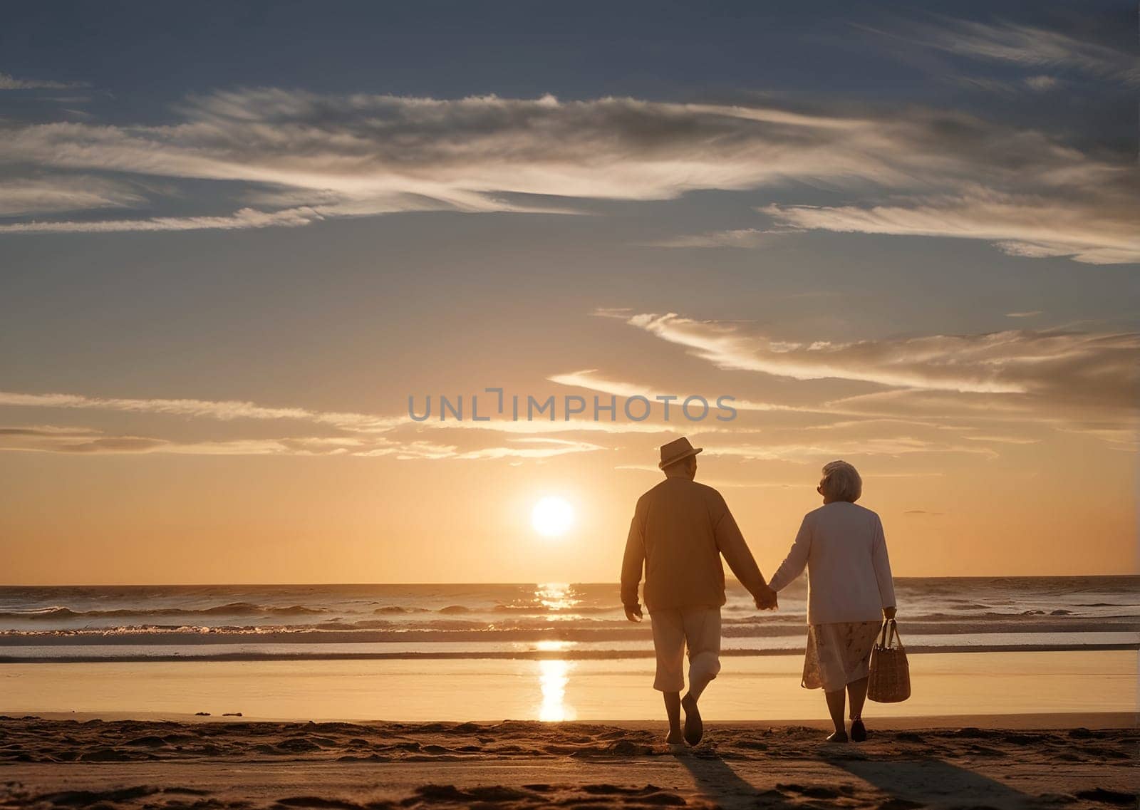 Elderly couple at the beach