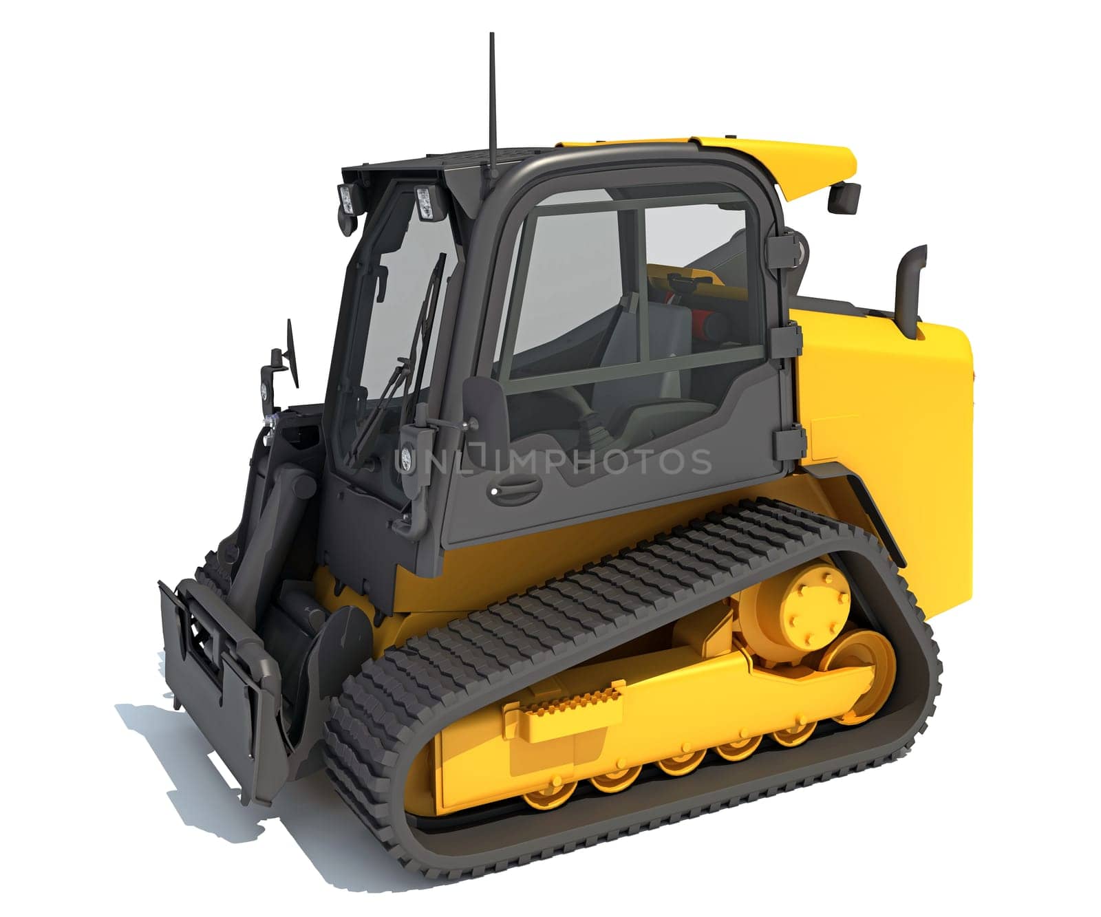 Skid Steer Loader 3D rendering model on white background