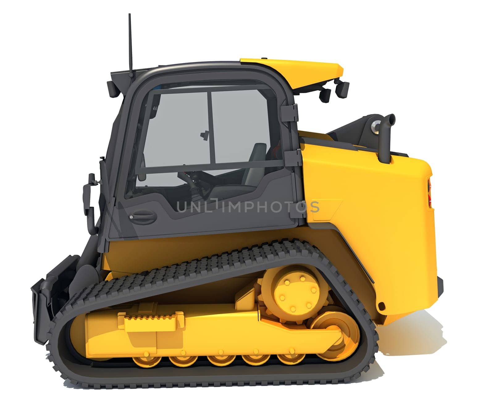 Skid Steer Loader 3D rendering model on white background