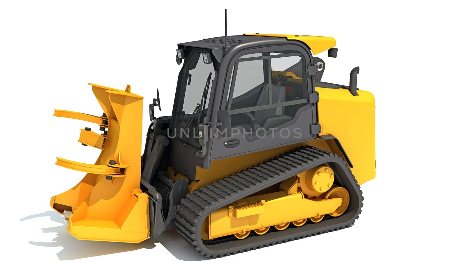 Skid Steer Loader 3D rendering model on white background