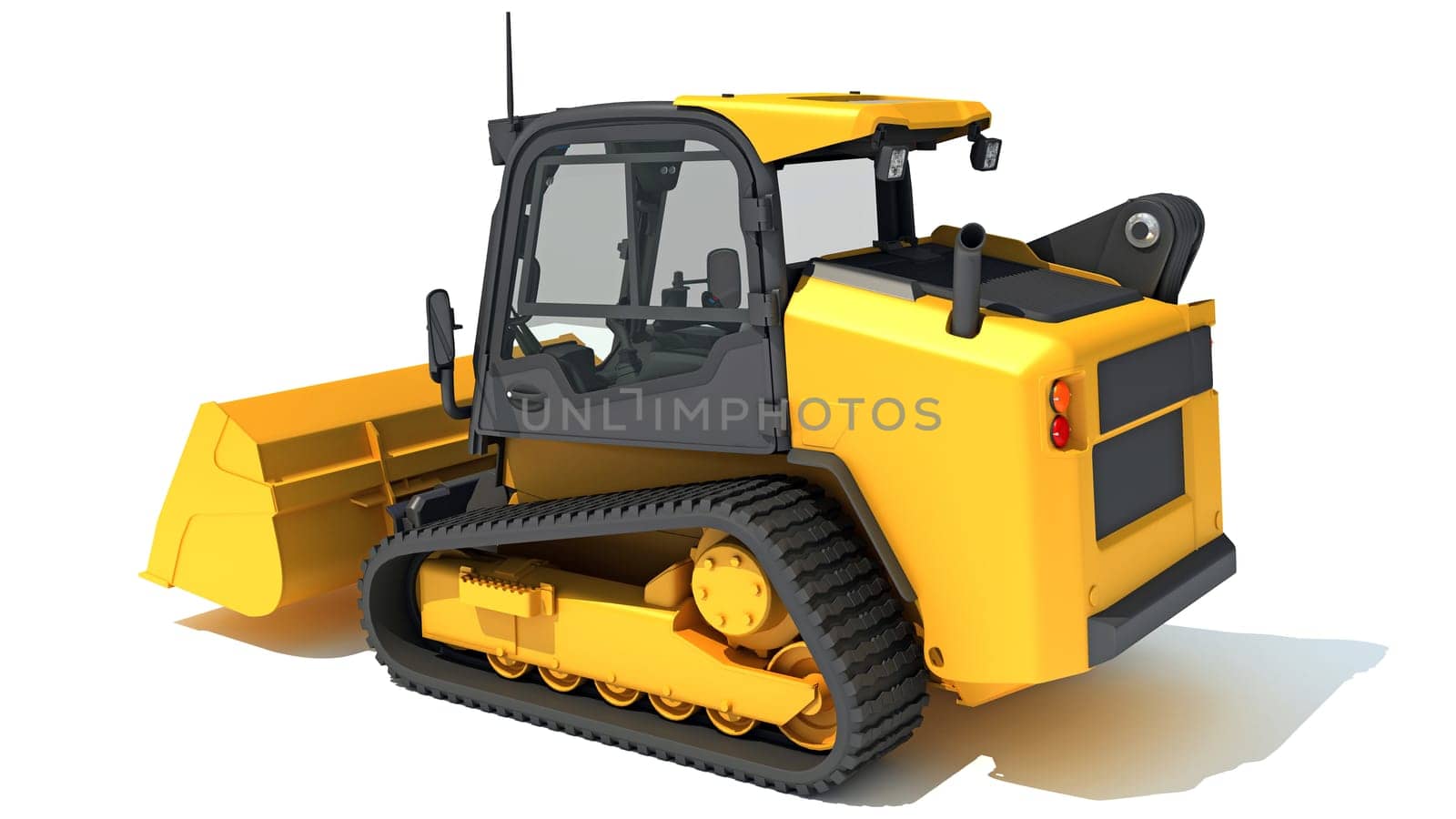 Skid Steer Loader 3D rendering model on white background
