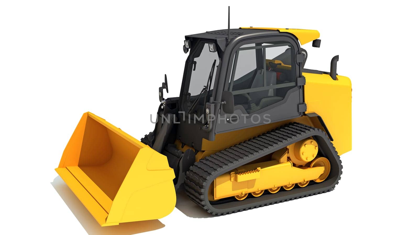 Skid Steer Loader 3D rendering model on white background