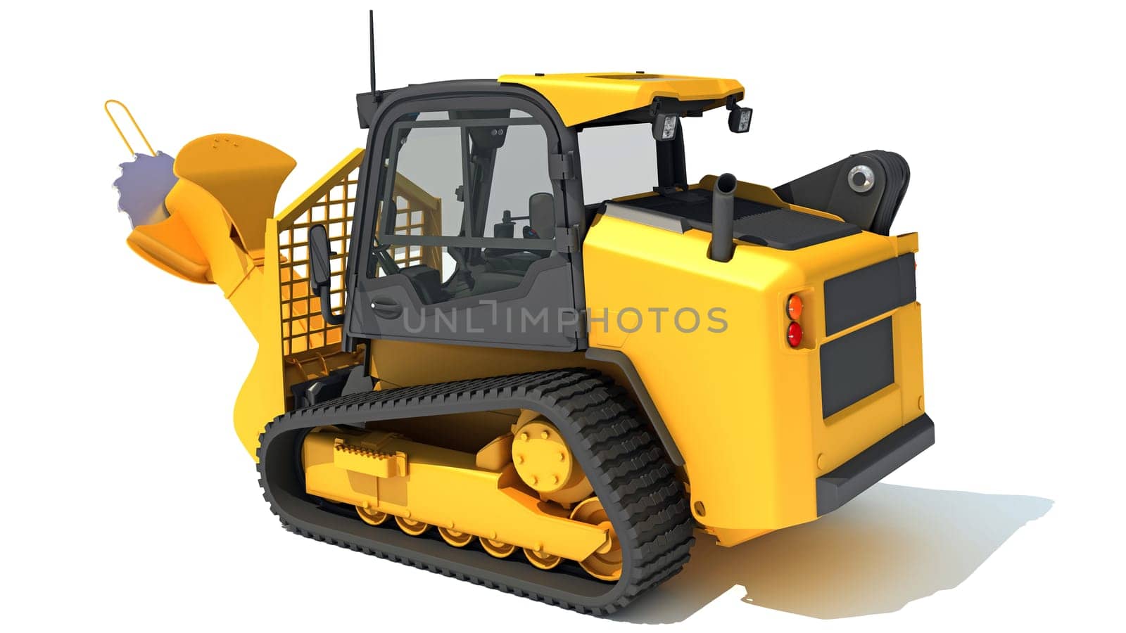 Skid Steer Loader 3D rendering model on white background
